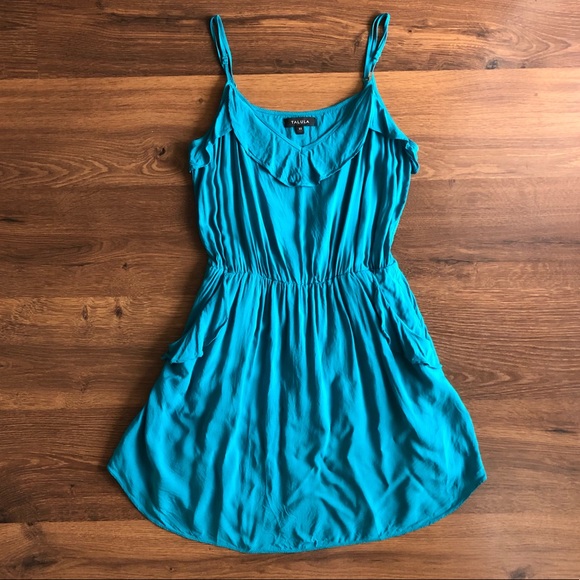 Aritzia Talula Ulla Spagetti Strap Dress in Turquoise/Teal - Picture 2 of 7